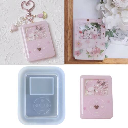 diy手工滴胶模具爱心mp3钥匙扣树脂模具树脂制作硅胶流沙模具