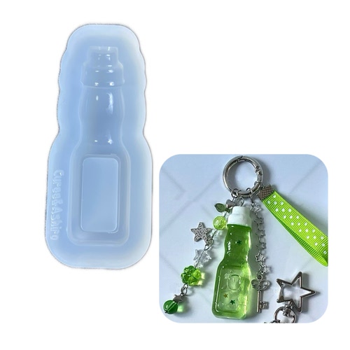 DIY手工流沙汽水瓶子模具树脂uv水晶滴胶钥匙扣迷你挂件硅胶模具