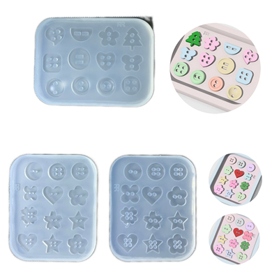 DIY手工纽扣模具ab树脂uv水晶滴胶钥匙扣迷你挂件硅胶模具