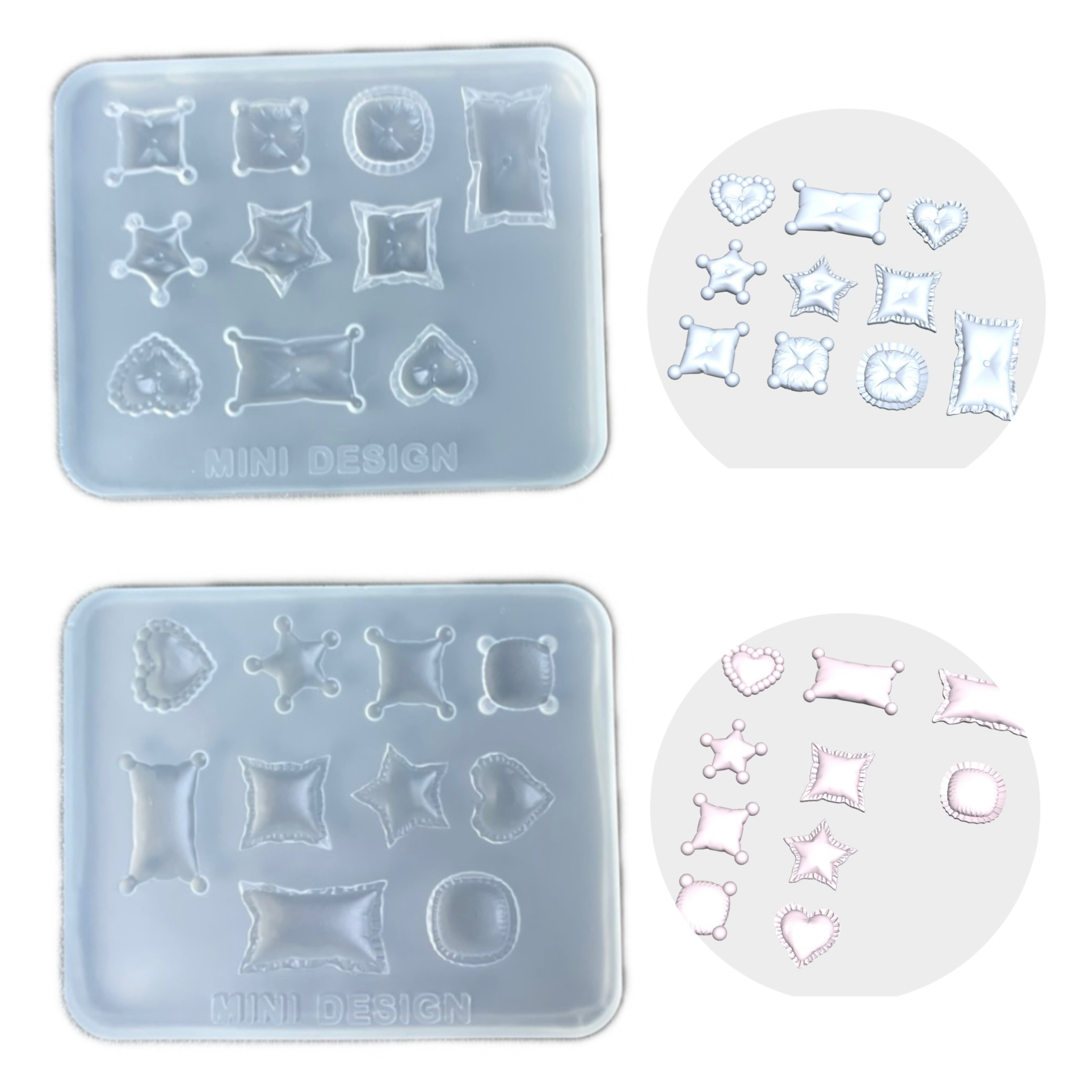 DIY手工抱枕配件模具ab树脂uv水晶滴胶钥匙扣迷你挂件硅胶模具