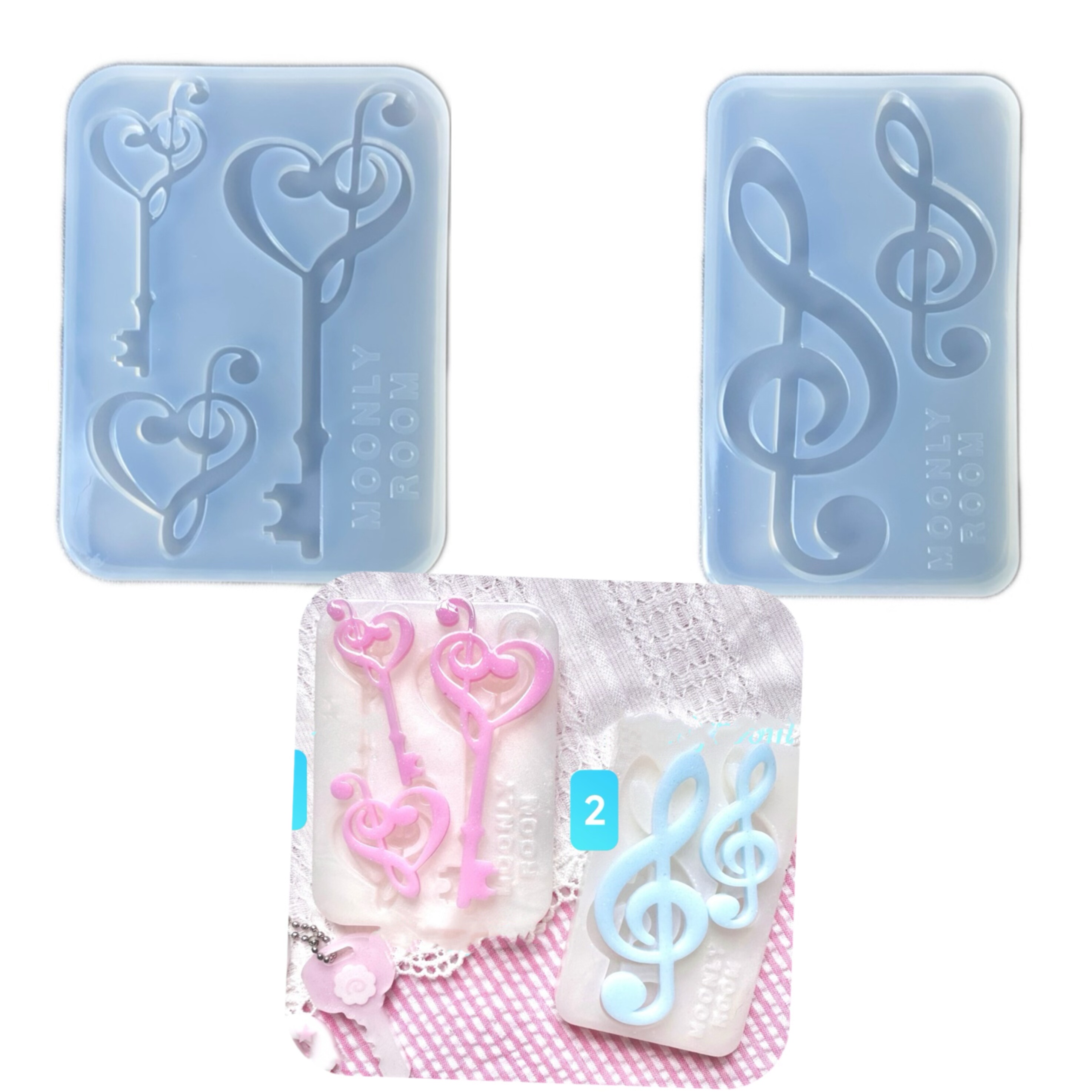 DIY手工音符配件模具ab树脂uv水晶滴胶钥匙扣迷你挂件硅胶模具