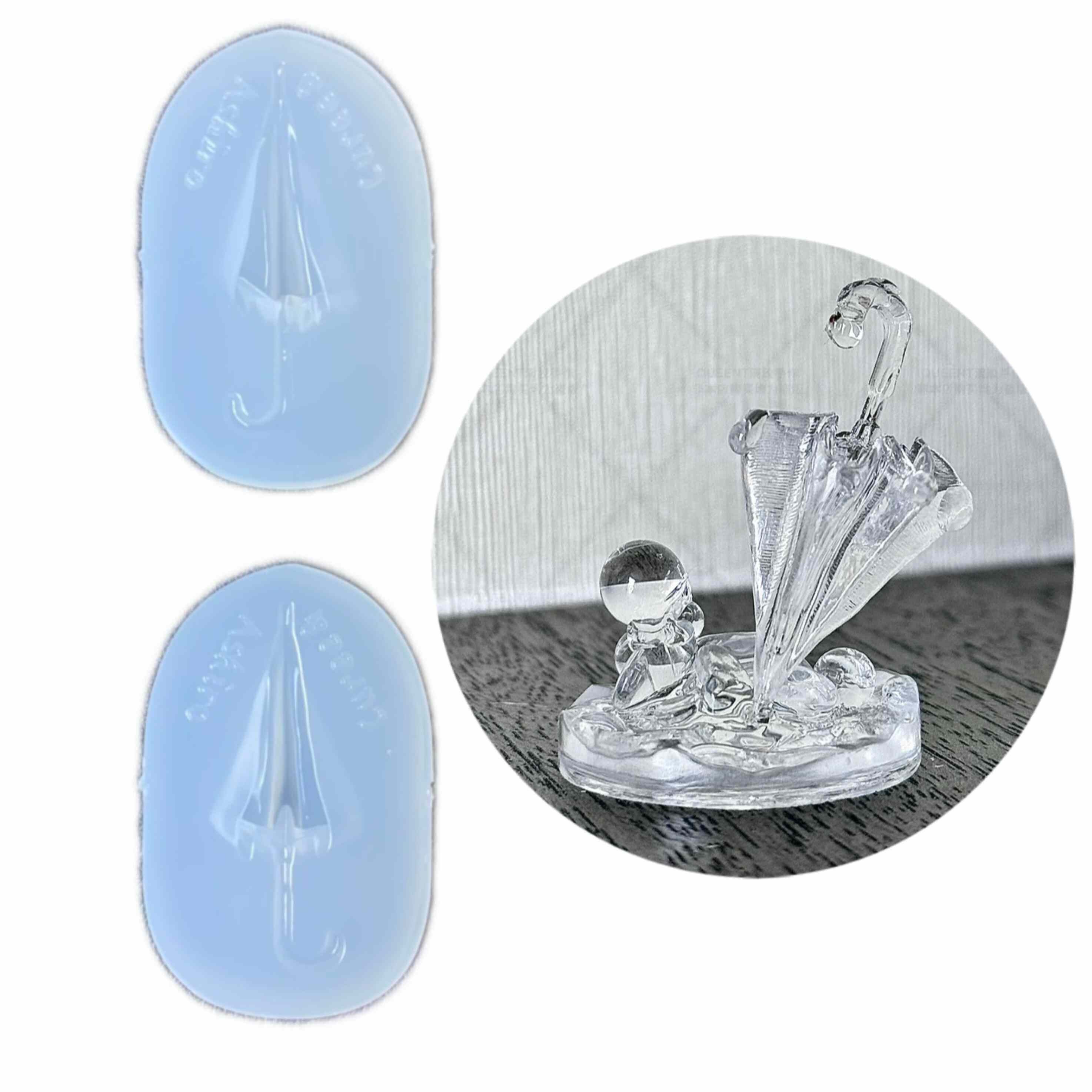 DIY手工立体雨伞模具树脂uv水晶滴胶钥匙扣迷你挂件硅胶模具