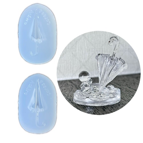 DIY手工立体雨伞模具树脂uv水晶滴胶钥匙扣迷你挂件硅胶模具
