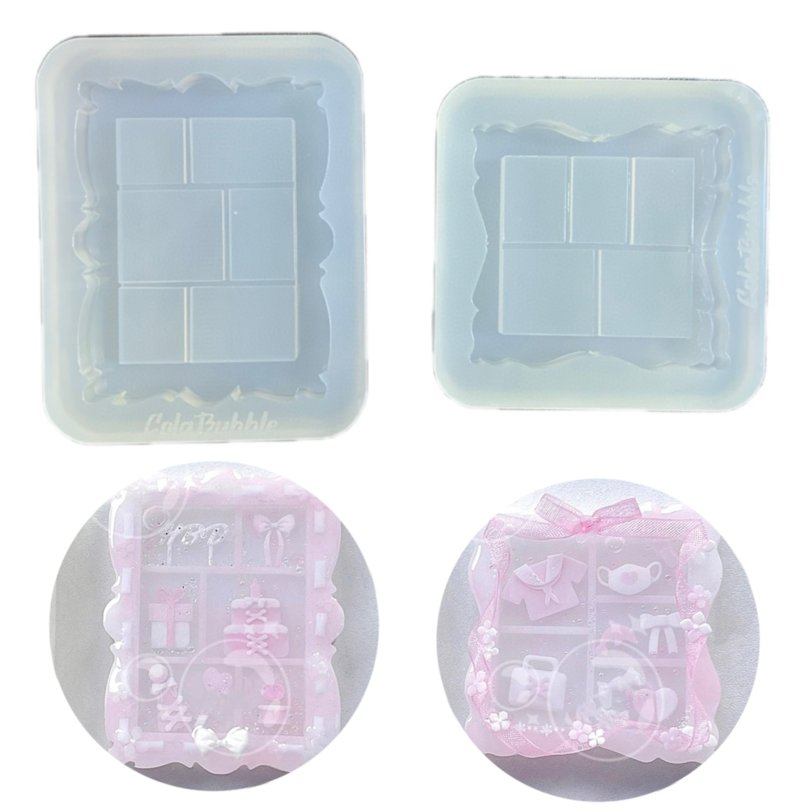 DIY手工相框模具ab树脂uv水晶滴胶钥匙扣迷你挂件硅胶模具