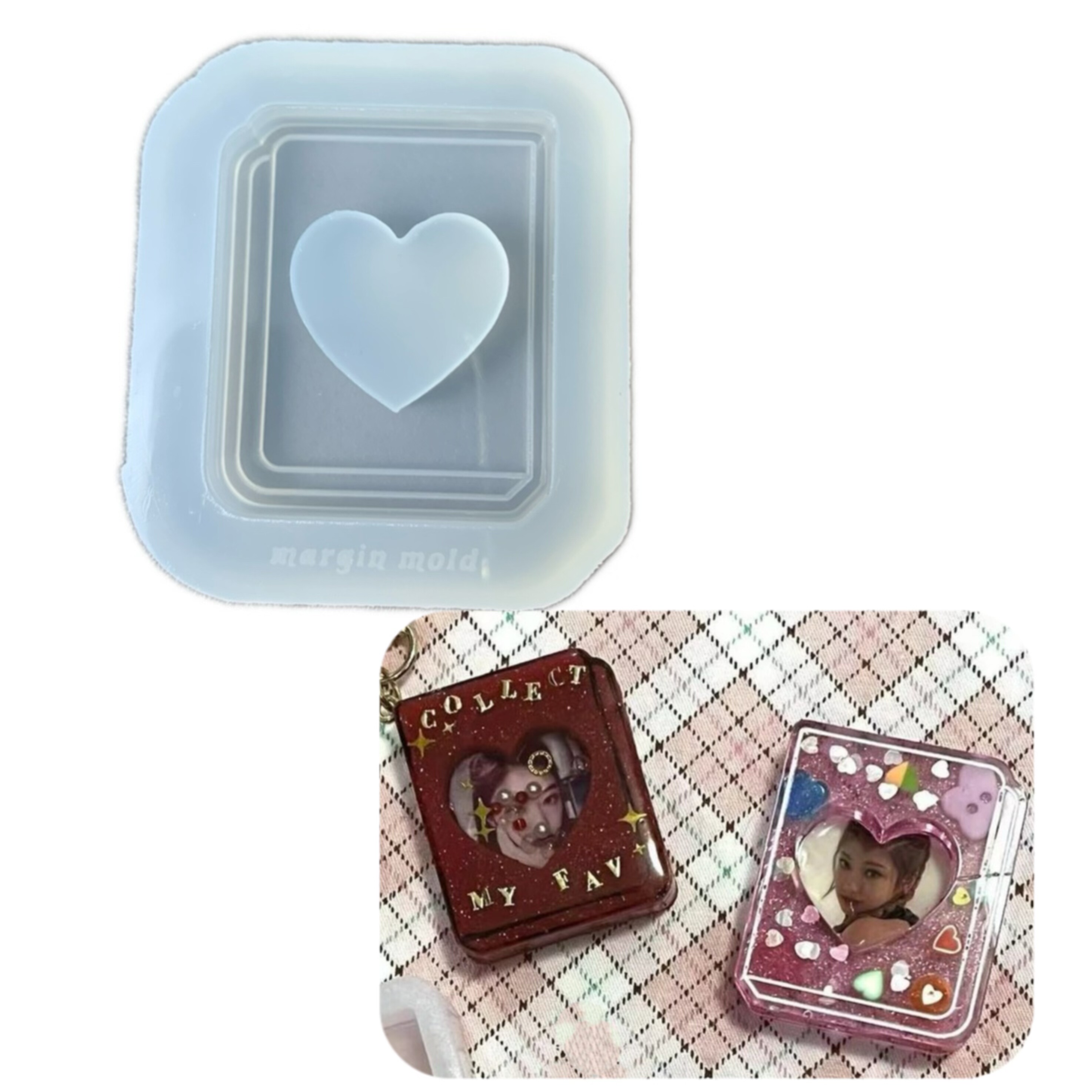 DIY手工爱心书模具ab树脂uv水晶滴胶钥匙扣迷你挂件硅胶模具