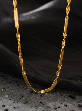 【DASEIN】INS时尚博主新风潮OOTD独特扭片刀片素链项链手链套装