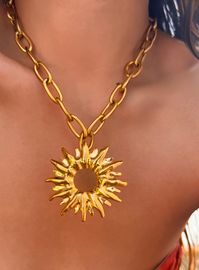 【DASEIN】夏日度假风欧美原创设计简约沙滩首饰太阳光芒万丈项链