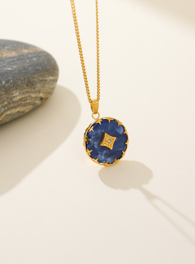 DASEIN ACC欧美2024新款爆款轻奢时髦通勤风蓝色海洋之星金色项链