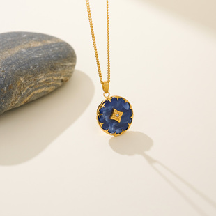 DASEIN ACC欧美2024新款爆款轻奢时髦通勤风蓝色海洋之星金色项链