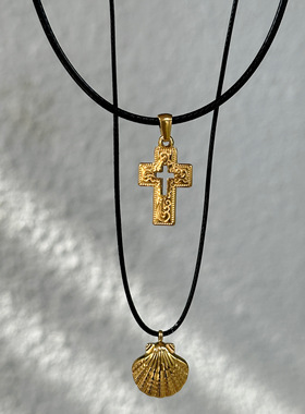 DASEIN ACC欧美夏秋季轻奢时尚复古OOTD单品易出片黑色皮绳项链