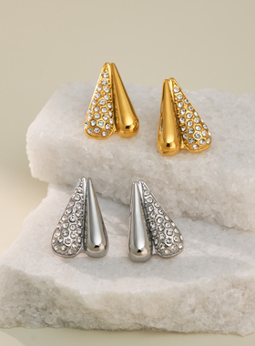 【DASEIN】小众复古水滴耳环女新款爆款轻奢Geek Chic半钻闪亮女