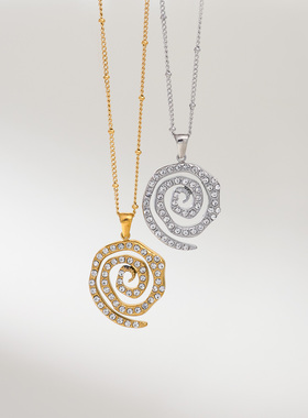 【DASEIN】欧美冬季潮流CHIC风简约独特设计漩涡锆石甜美风项链