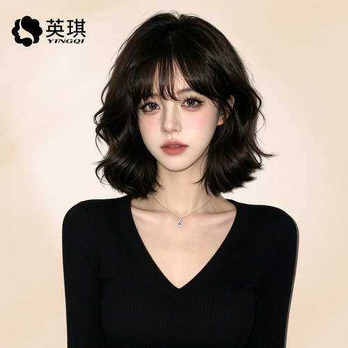 英琪假发全真发减龄蛋蛋卷短卷发