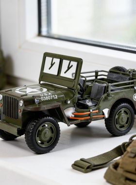 复古威利斯越野吉普车小汽车模型