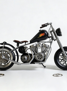 复古铁艺哈雷摩托车模型机车