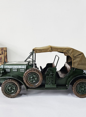 复古威利斯JEEP越野车模型摆件