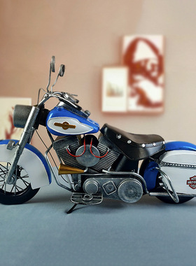 复古经典怀旧哈雷摩托车模型装饰