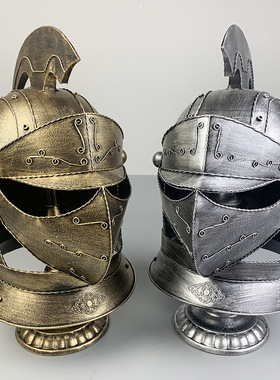 复古铁艺中世纪盔甲桌面摆件