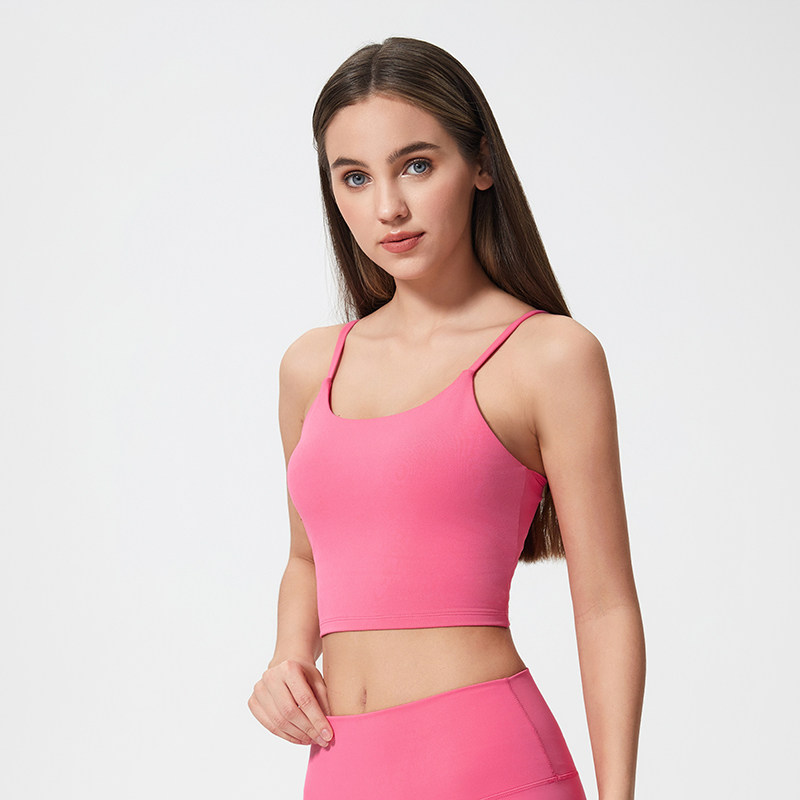 瑜伽背心女美背带胸垫细肩带速干透气锦纶健身夏季运动内衣瑜伽服