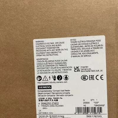 （议价)3RA6250-2DB32  SIRIUS 紧凑型负荷馈线