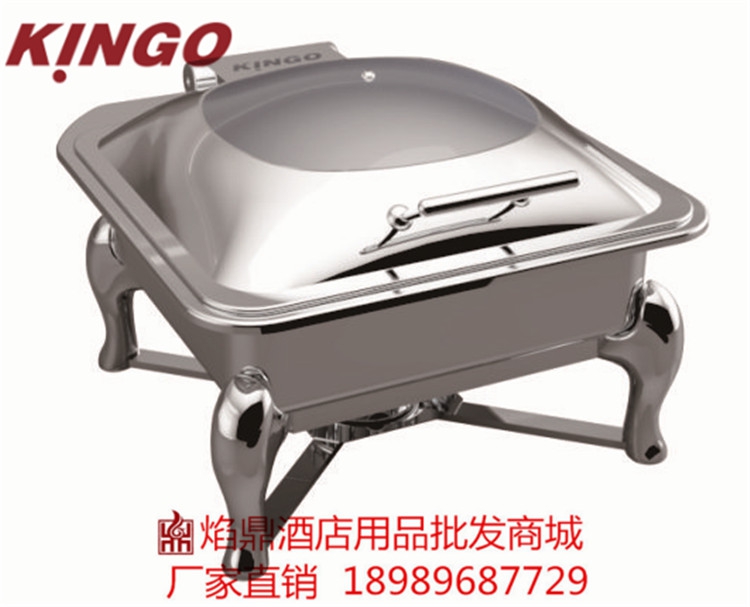 KINGO南洋精工牌可调温可视镀金全钢圆形自助餐炉/布菲炉j202