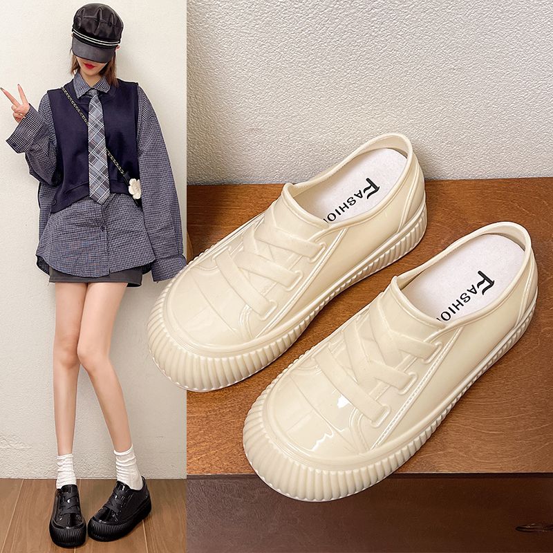 雨鞋女时尚短筒低帮厚底防水鞋内增高雨靴成人厨房防滑工作鞋胶鞋