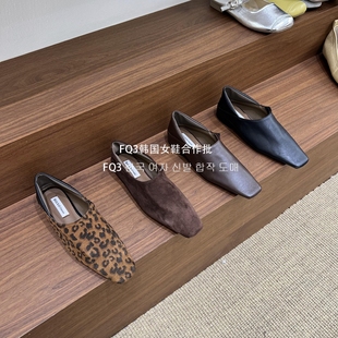 女一脚蹬软底防滑浅口单鞋 FQ3 方头乐福鞋 新款 实拍BULVJI2025秋季