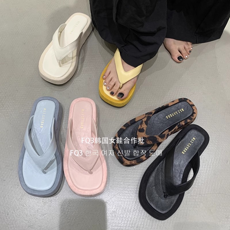 FQ3 实拍Alilover新款人字拖厚底软底防滑露趾鞋拖外穿休闲百搭拖