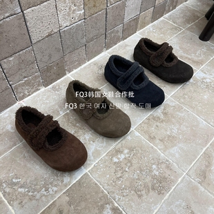 内增高加绒保暖秋冬女鞋 FQ3 XUAN一字带魔术贴勃肯鞋 实拍BEI