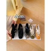 奶奶鞋 FQ3 实拍laibao内增高玛丽珍浅口蝴蝶结交叉芭蕾舞鞋