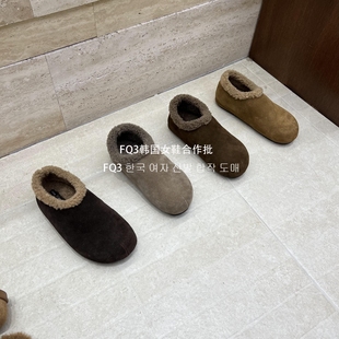 女外穿休闲真皮单鞋 FQ3 GUO秋冬厚底加绒保暖勃肯鞋 实拍MAN