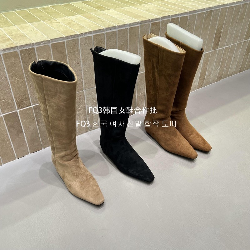 FQ3 实拍Aliguifei尖头内增高反绒面套筒后拉链长靴女外穿骑士靴,女鞋,骑士靴,淘宝优惠券,粉丝福利购,淘宝优惠卷