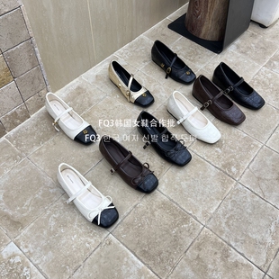 FQ3 实拍BEI LI XUAN仙女玛丽珍鞋女内增高菱格式软面方头单鞋女