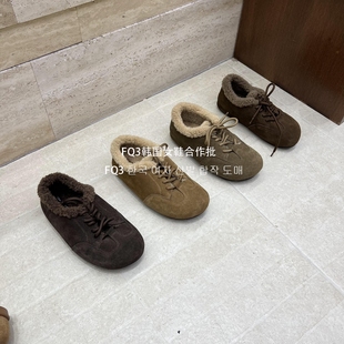 外穿复古休闲百搭磨砂真皮单鞋 FQ3 GUO加绒保暖勃肯鞋 实拍MAN