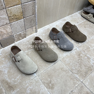 FQ3 实拍BEI LI XUAN勃肯鞋厚底内增高圆头套脚磨砂真皮单鞋女鞋