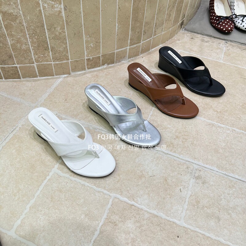 FQ3 实拍THE BULAGE人字拖2026夏季新款露趾坡跟夹趾凉拖鞋女鞋拖