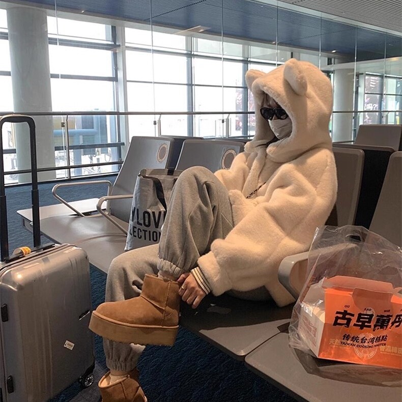 中长仿貂绒皮草棉服可爱减龄可爱