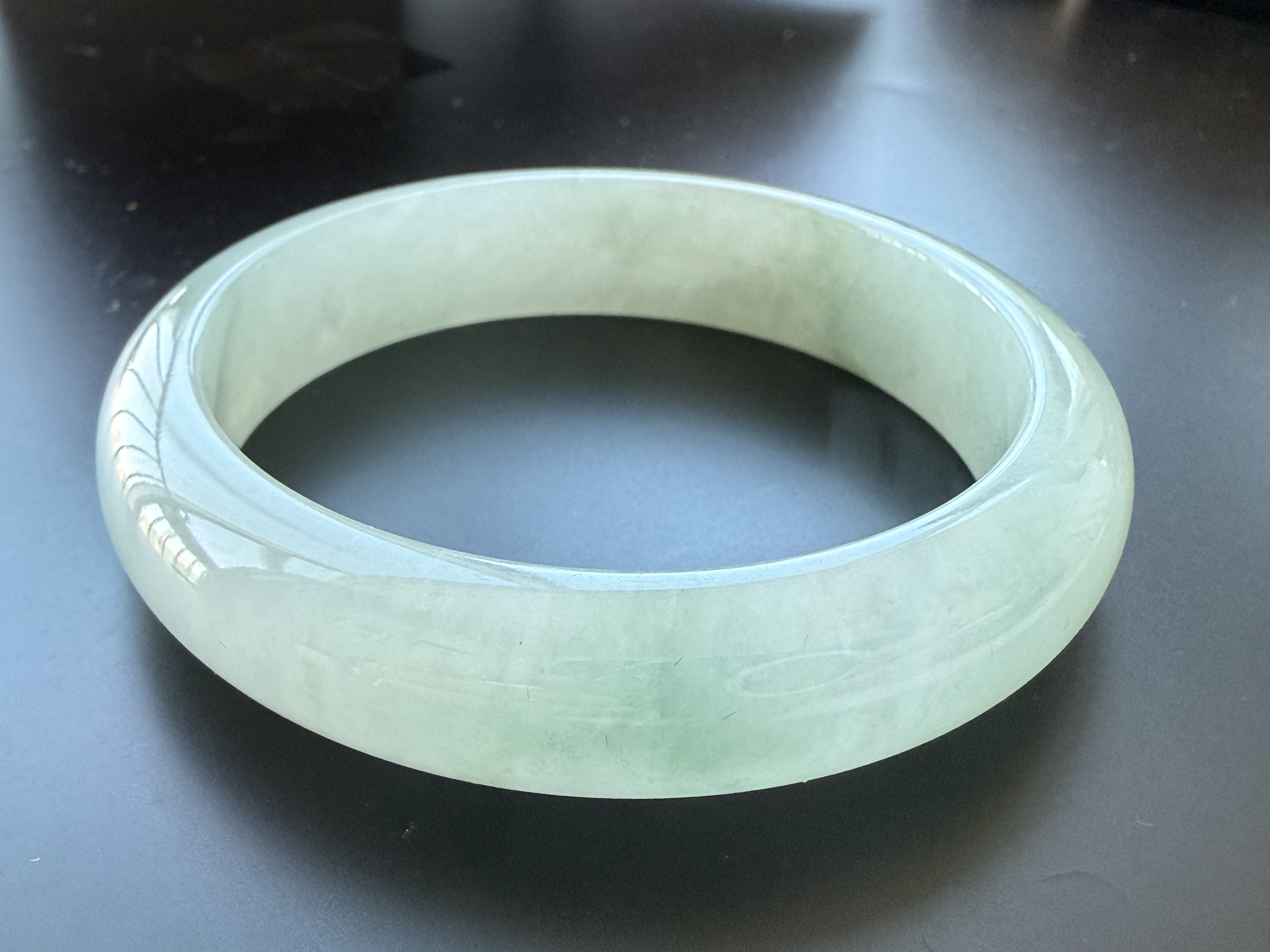 天然缅甸翡翠手镯圈口53.6保真包A带鉴定证书冰种飘花支持复检