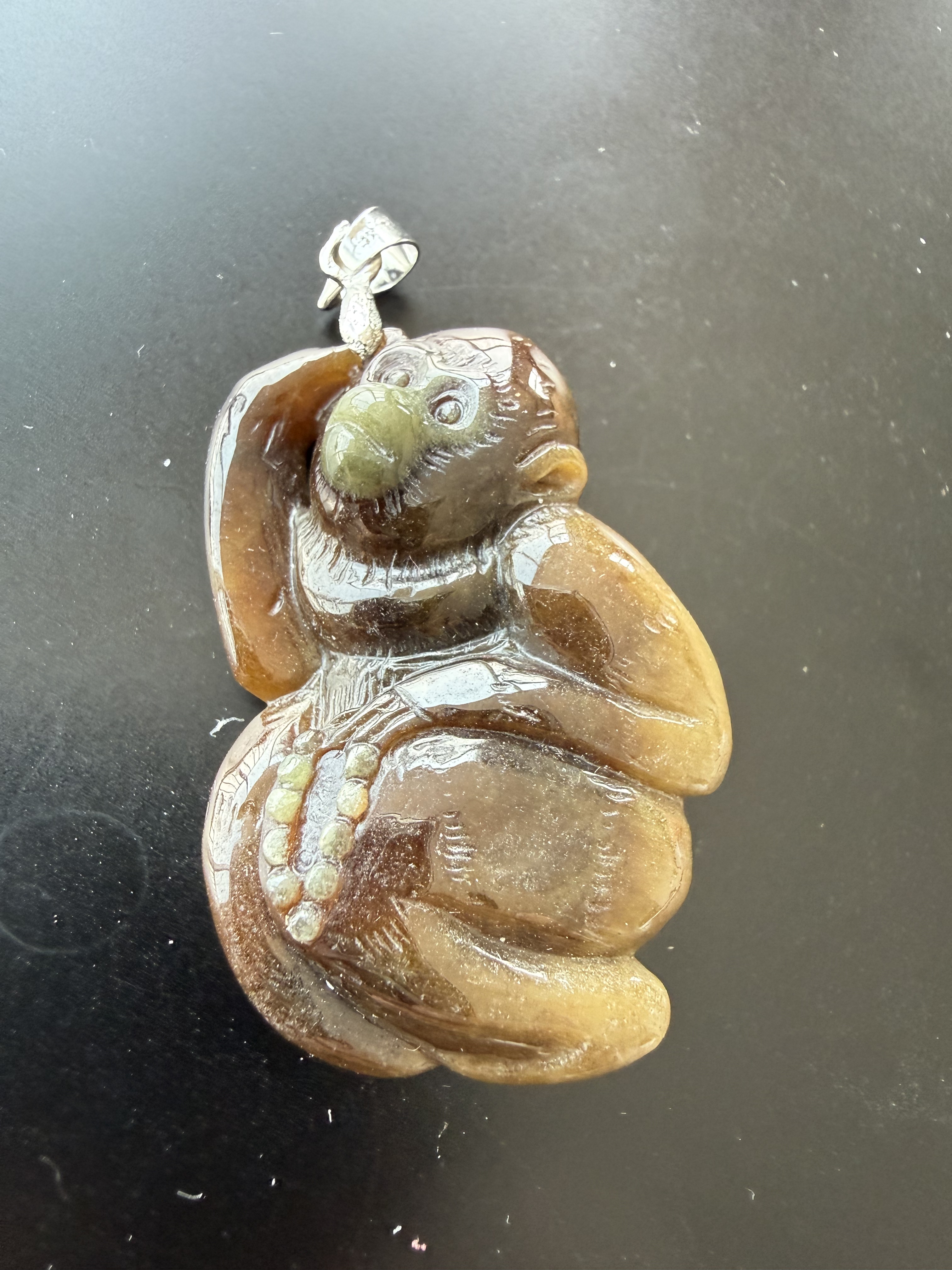 天然缅甸翡翠猴年玉石珠宝吊坠带鉴定证书礼品特色925银镶嵌