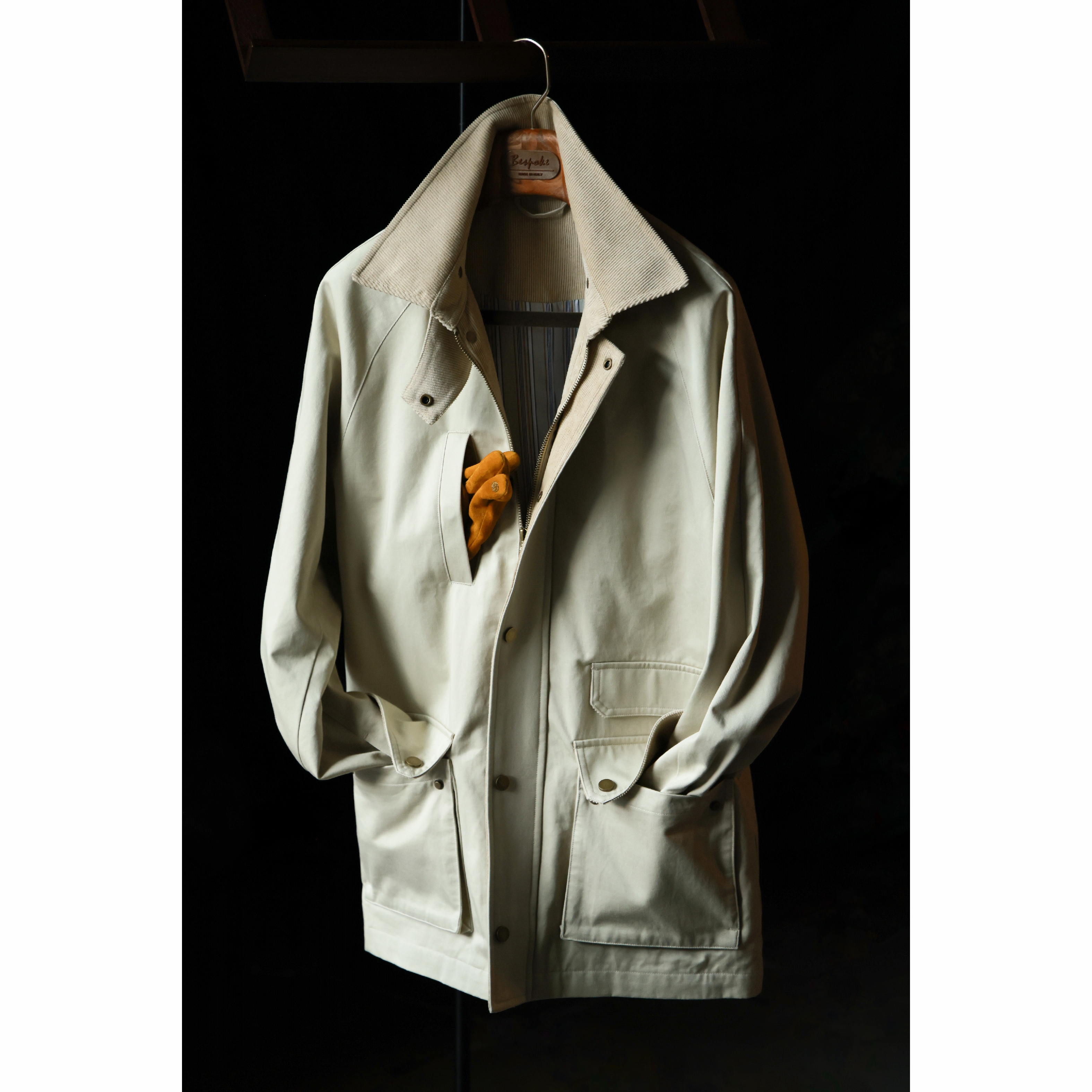 UGENTLE男装户外夹克精工重磅棉