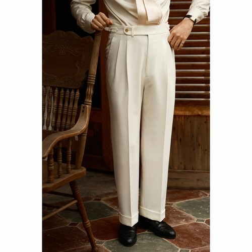 UGENTLE意式高腰长裤全羊毛西裤