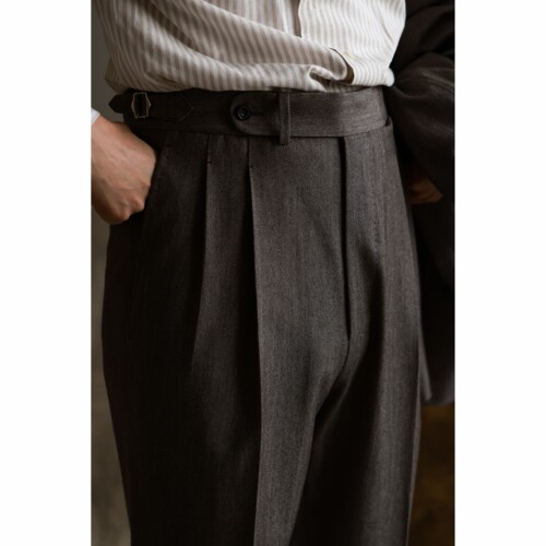 UGENTLEN羊毛棉直筒西裤高腰