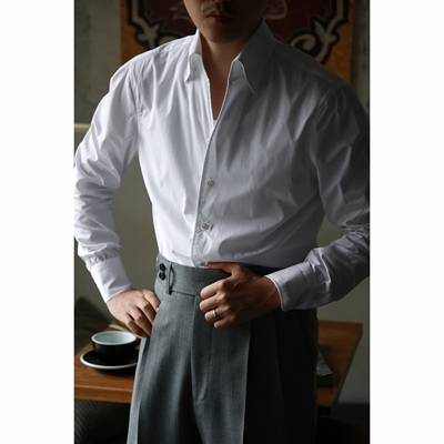 UGENTLE一片领长袖CANCLINI衬衫