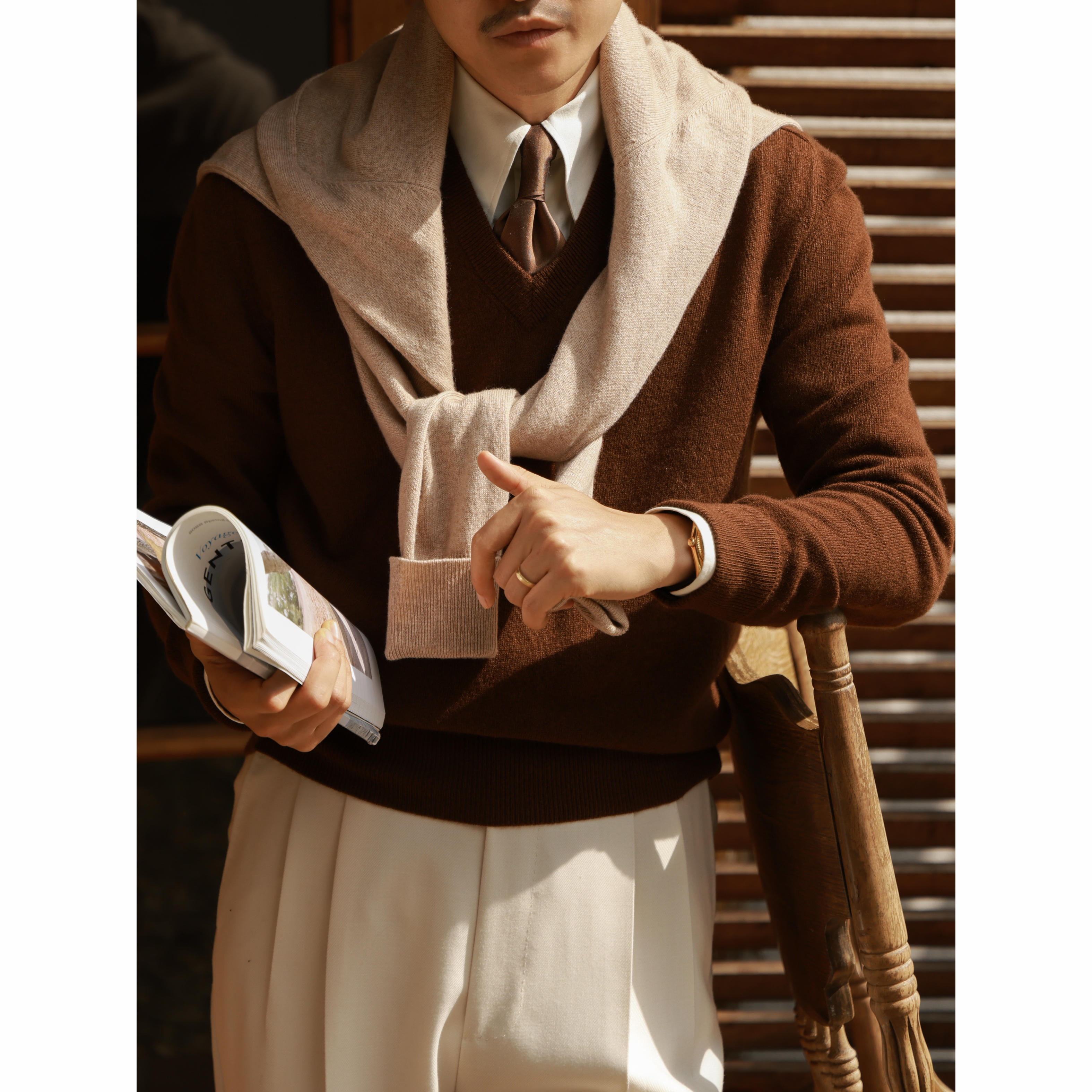 UGENTLE男装羊绒针织衫老钱风