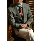 UG男装 进口意大利REDA面料「布拉尼绿细格」单排3扣2单西 半麻衬