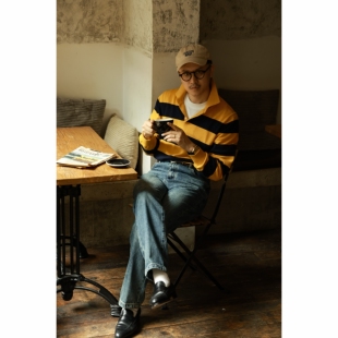 UGENTLE男装 老钱ivy马球毛衣 羊绒棉针织「耶鲁黄条」秋冬POLO领