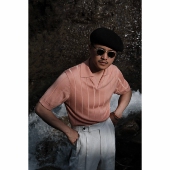 无性别 polo衫 无结构 短袖 针织 UGENTLE「冷海珊瑚」桑蚕丝羊绒