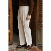 重磅骑兵呢 纯羊毛「古典白」意式 巴黎扣 UGENTLE男装 高腰西裤 男