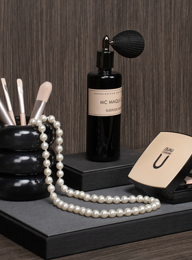 复古小香风梳妆台摆件套装组合样板间卧室衣帽间搭配展示软装饰品