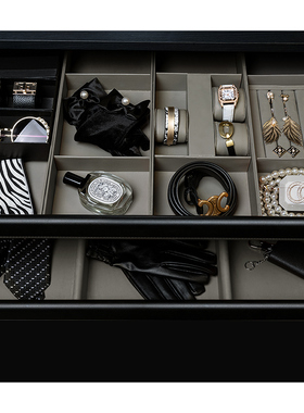 意式轻奢样板房衣帽间摆件衣柜衣橱梳妆台抽屉首饰盘软装饰品组合